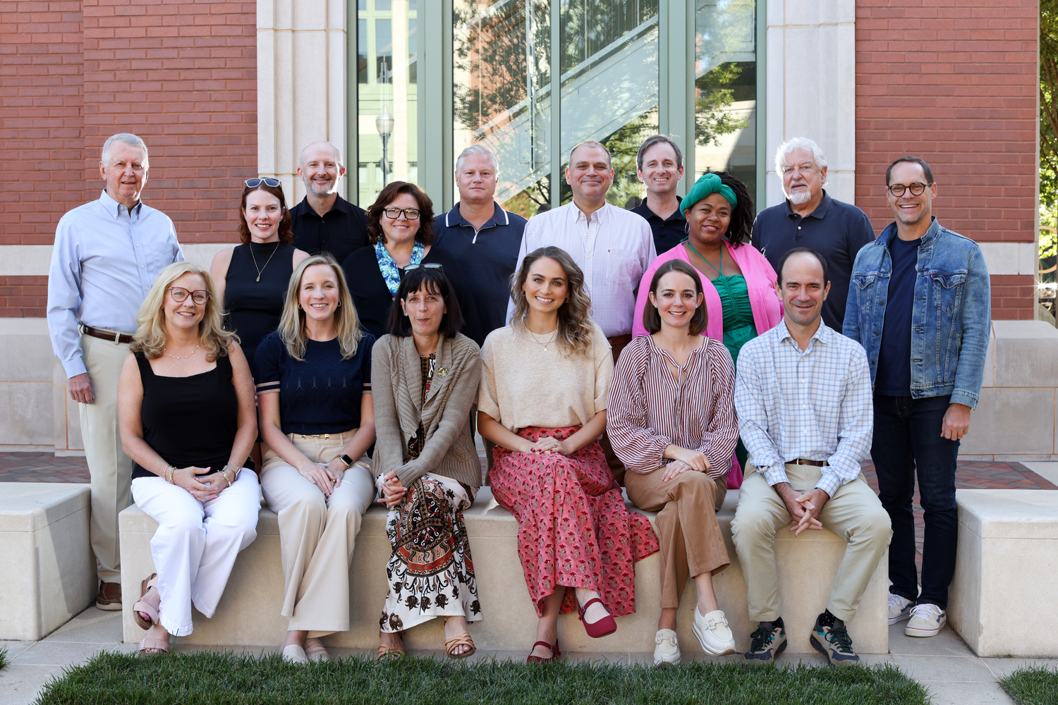 The SLT Board of Directors pose in the Chapman Cultural Center courtyard.